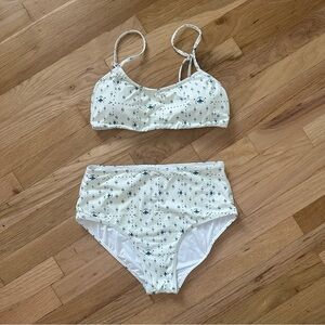 Fin & Vince Paisley Trail Bikini Set in Cream and Blue